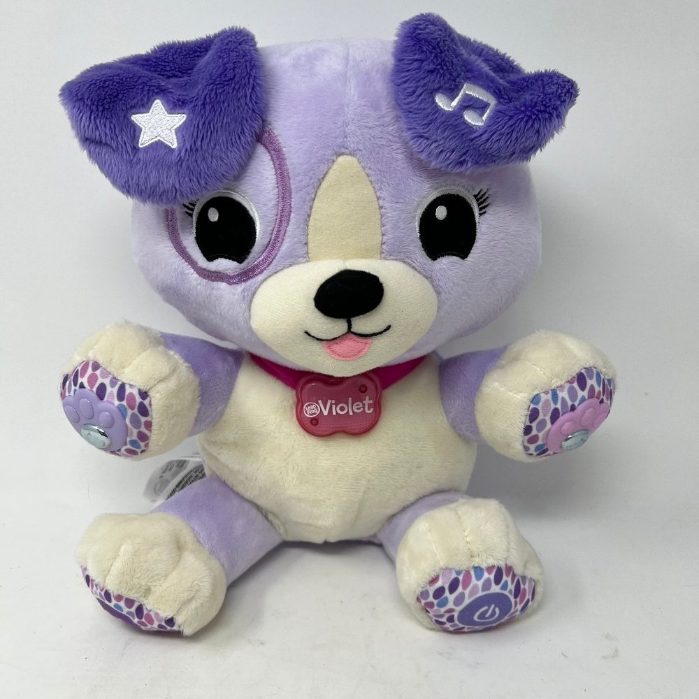 LeapFrog Pal Plush Violet Smarty Paws Talking Light Up Audio Jack  Toy (Works)